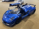 Pagani Huayra BC Diecast Model Toy Car 1:38 Scale BLUE BLACK Carbon Fiber NEW Parts