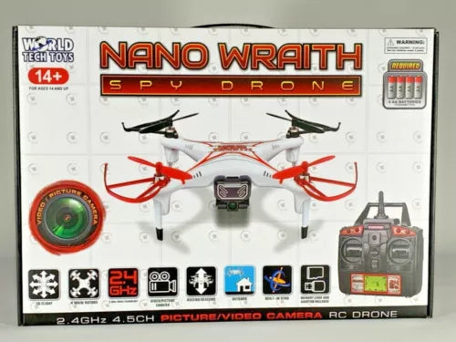 Multicolor nano wraith spy drone with controller and camera, 2.4GHz