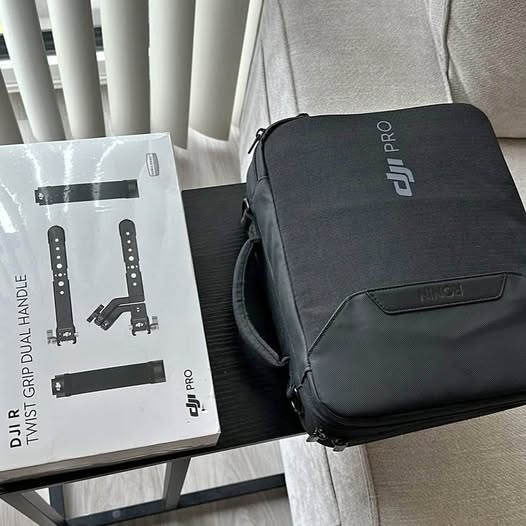 Black DJI RS Pro gimbal carry case with zipper and handle loop