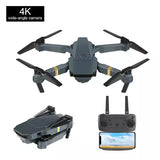 Foldable quadcopter drone kit with 4K camera, remote controller and display