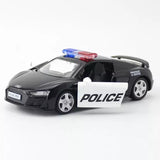 1:36 Audi R8 Police Car Model Car Diecast Toy Cars for Kids Gifts for Boys Toy