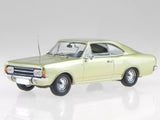 1966 coupe diecast model car, light yellow front 3/4 view with chrome grille