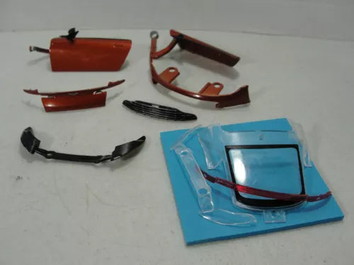 Aston Martin DB11 diecast body part set, assorted car panels on blue base