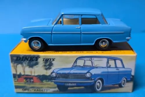 Blue diecast Opel Kadett car with retail box packaging