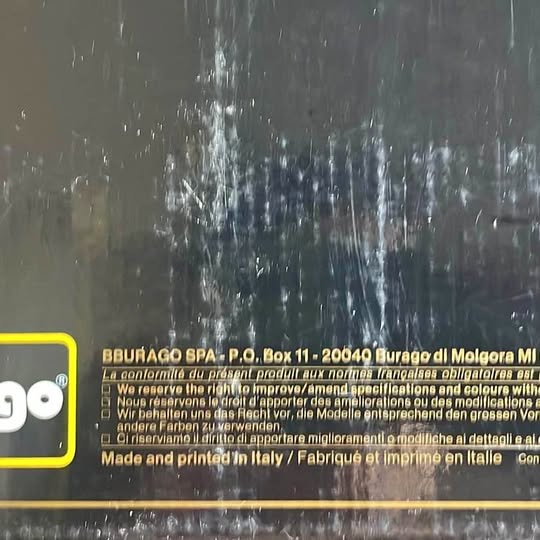 Burago Jaguar Cabriolet diecast model label on packaging