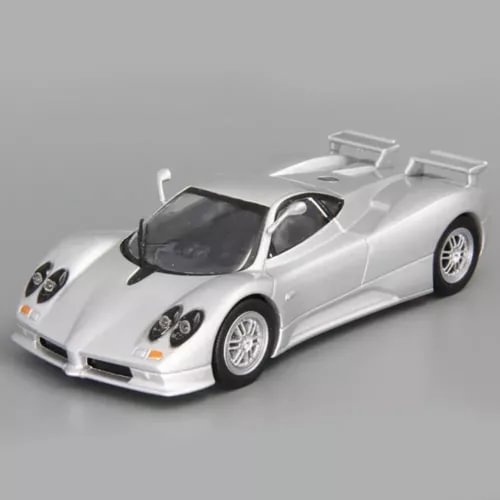 Pagani Zonda C12S diecast model car, white body with black windshield and front grille