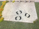 3-pack scale truck mirror parts, black injection-moulded pieces on a flat surface