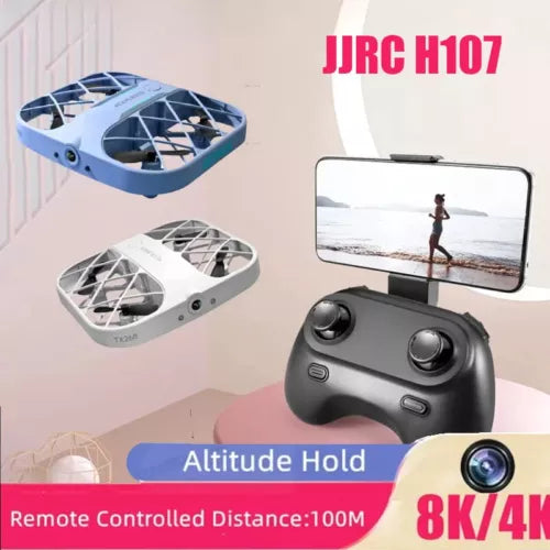 Mini quadcopter drone and remote controller with camera view screen