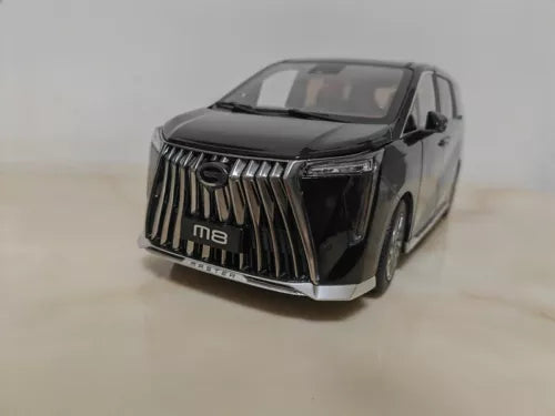 Black 1:18 metal diecast car model with chrome grille and front lights