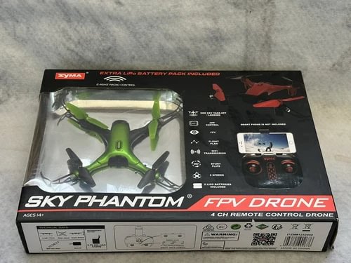 Green FPV drone 4-channel remote control drone in retail box