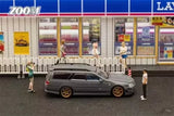 ZOOM Stagea R34 Wagon tile tank Cement Grey / White Mines Diecast 1:64 Scale Car Parts