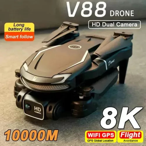 White quadcopter toy drone with front dual camera