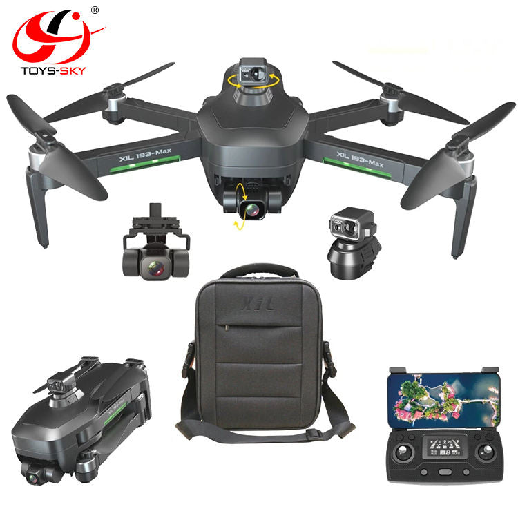 Brushless GPS drone with 3-axis gimbal, plus controller and carrying case