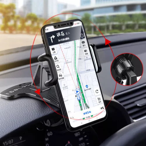 Car phone holder mount with adjustable clamp and cradle, suitable for dashboard use