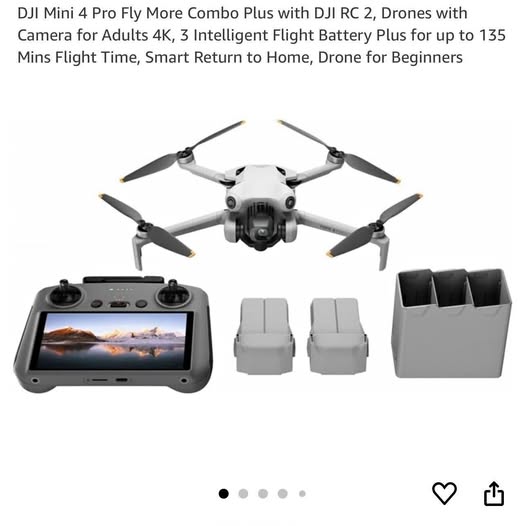 DJI Mini Pro 4 drone with remote controller screen and two batteries plus storage case
