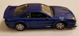 Blue Saleen SR diecast model car, hood open, silver wheels, 1:24 scale