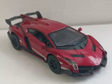 Kinsmart Lamborghini Veneno 1:36 Scale Diecast Toy Car RED with PULL BACK & GO Toy