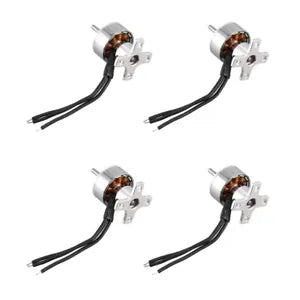 Brushless out runner motor with mounting hardware and black wire leads
