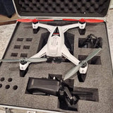 Horizon Hobby 350 XQ quadcopter drone, white, with four propellers in open case
