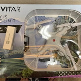 Vivitar quadcopter drone in clear retail packaging with visible propellers