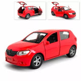 Renault Sandero Metal Model Diecast Car Scale, Collectible Toy Cars, Red, 1/36 Parts
