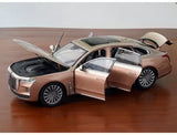 1:18 scale diecast car model with open door, light brown and gold accents