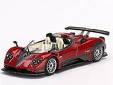 Red 1/64 diecast Pagani Zonda HP Barchetta with white interior and open wheels