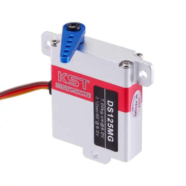Digital servo motor with metal gear, DS125MG label, blue and silver body