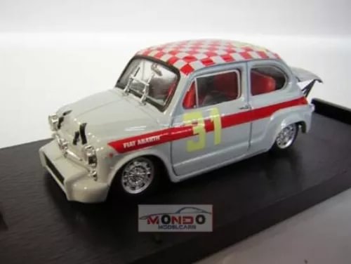 Light gray diecast race car model with red stripe sides and checkered roof