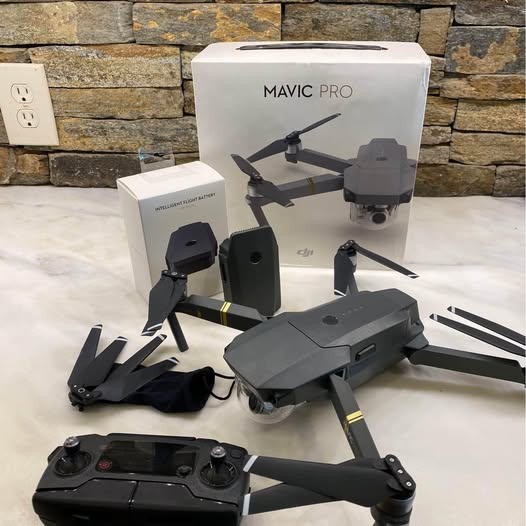 DJI Mavic Pro drone kit with remote controller and folded quadcopter