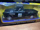 Motor Max 1:24 diecast 1955 Chevy pickup truck, black, in box