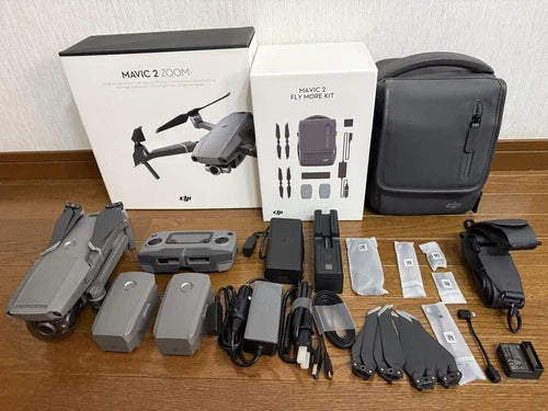 DJI Mavic 2 Zoom Fly More Kit with drone accessories and black carrying case
