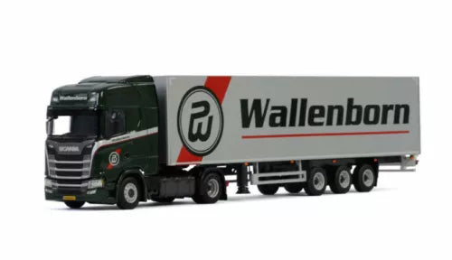 Diecast box truck model with Wallenborn logo on white trailer