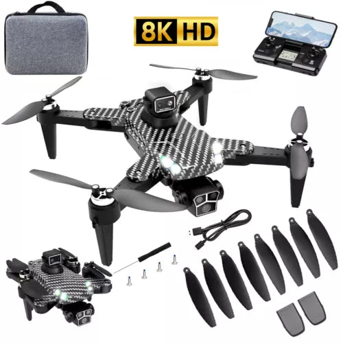 8K HD camera drone with GPS and four rotors, foldable propellers