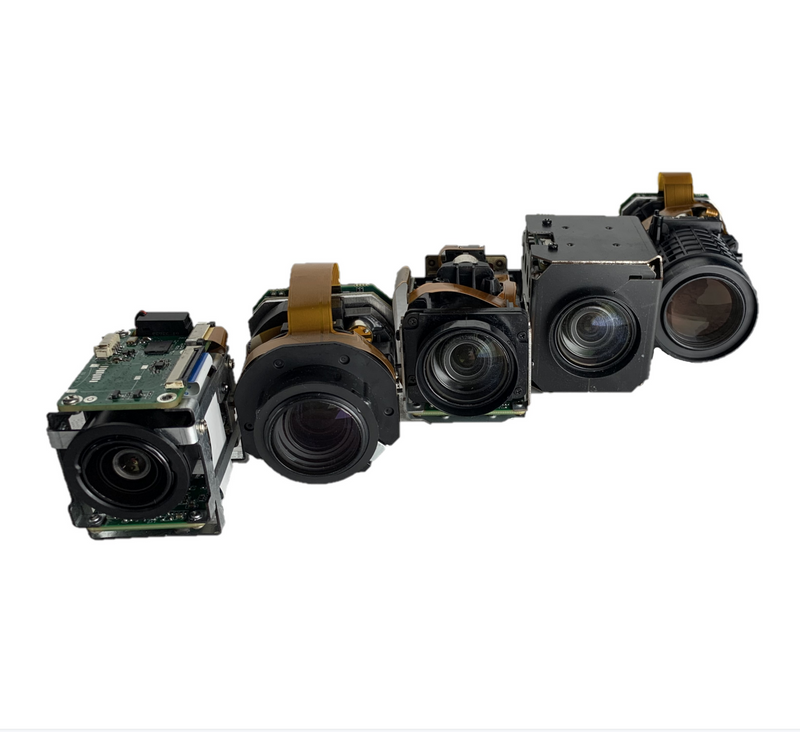 Mini optical block camera module with multiple lenses and black housing