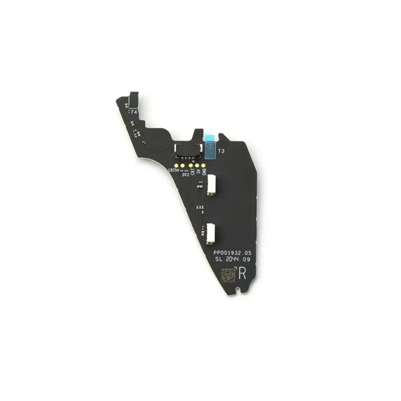 Drone landing gear antenna circuit board, black PCB with connectors