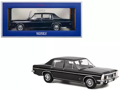 Black 1969 Opel Diplomat V8 diecast model car with detailed chrome grille and wheels