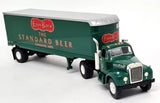 Green Erin Brew diecast model Mack truck with Standard Beer trailer