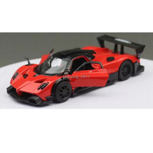 Red and black diecast toy race car with rear wing