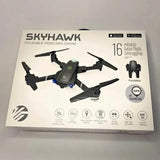 Skyhawk folding video GPS drone with four propeller arms and foldable landing gear