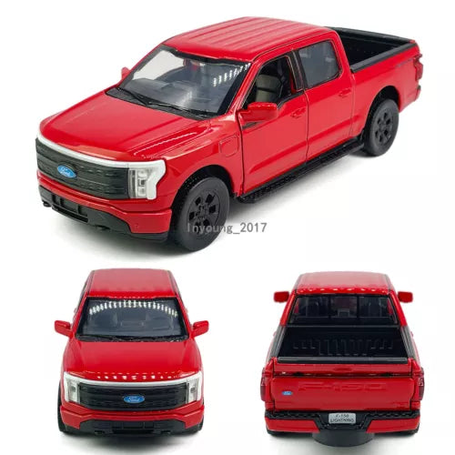 Ford F-150 Lightning 1/36 diecast toy car, red pickup truck with front grille details
