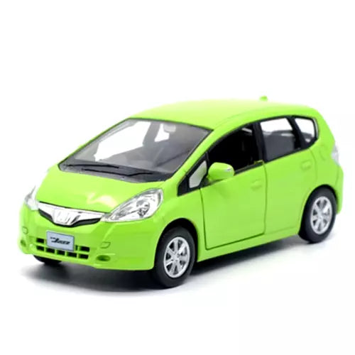Lime green die-cast mini car model with detailed headlights and wheels
