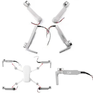 Drone motor arm repair parts set with four arms and wiring, white