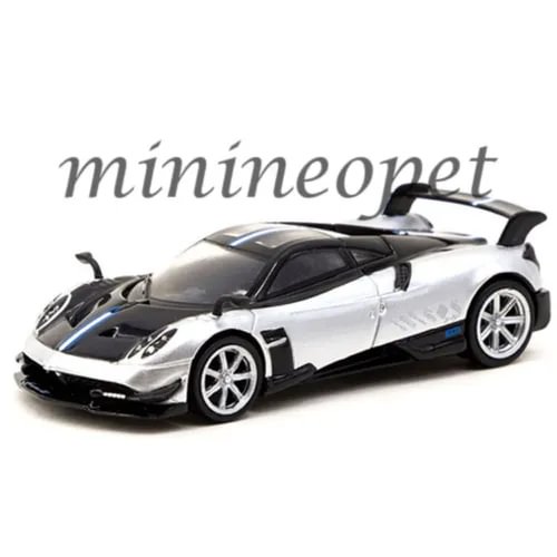 Silver and black diecast sports car model, 1/64 scale