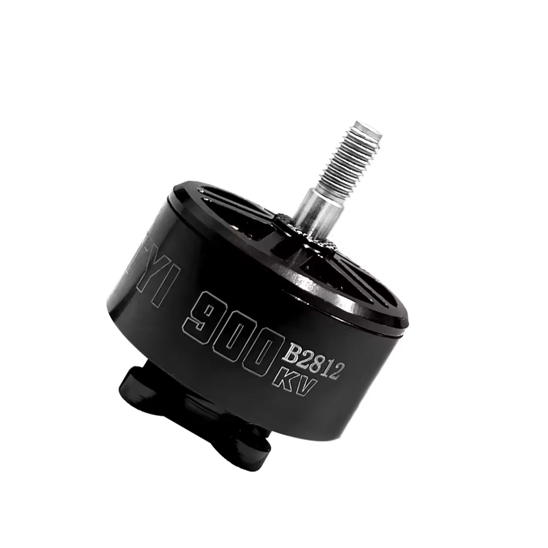 Black brushless motor with B2812 KV label and metal shaft