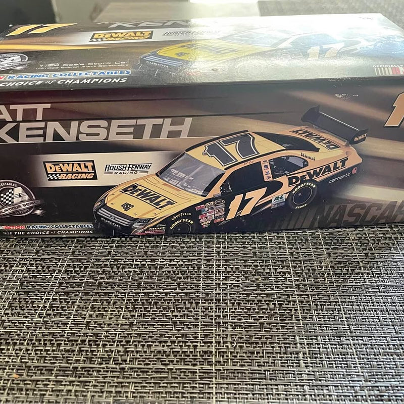 Matt Kenseth diecast race car, No. 17 blue and yellow racing livery