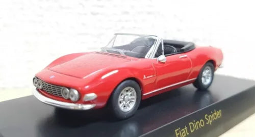 Kyosho Fiat Dino Spider diecast car, red convertible with chrome front and silver wheels