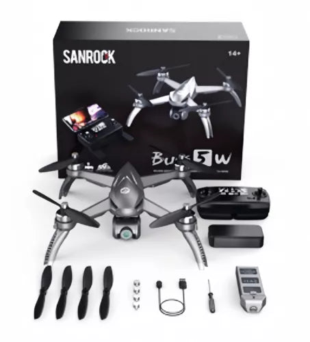 B5W GPS drone kit with 4K camera, controller, extra propellers and battery