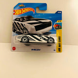 White & Black Hi Roller II Car Hot Wheels 2025 Short Card Diecast 8/10 HW Art Cars Series 61/250 Ships to you