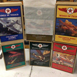 Diecast metal airplane set in display boxes with Wings of Texaco graphics